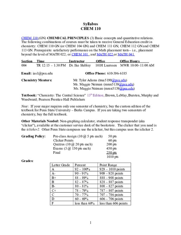 Doc Syllabus Chem 110 Mike Ma Academia Edu