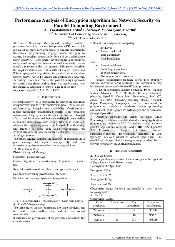(PDF) Performance Analysis of Encryption Algorithm for Network Security ...