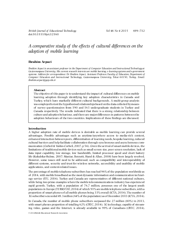 (PDF) A comparative study of the effects of cultural differences on the ...