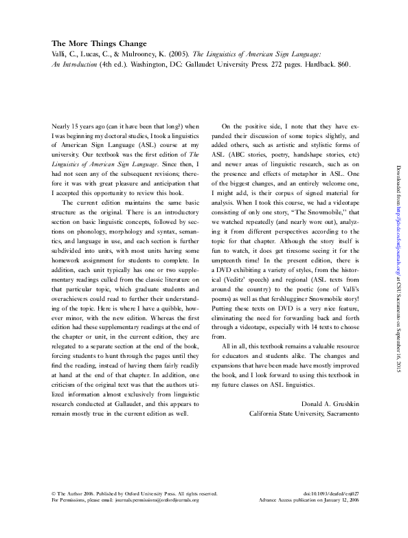 linguistics of american sign language an introduction pdf