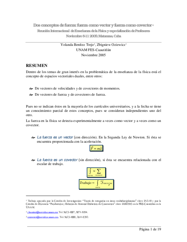 PDF) Two concepts of a force: force as a vector and force as a