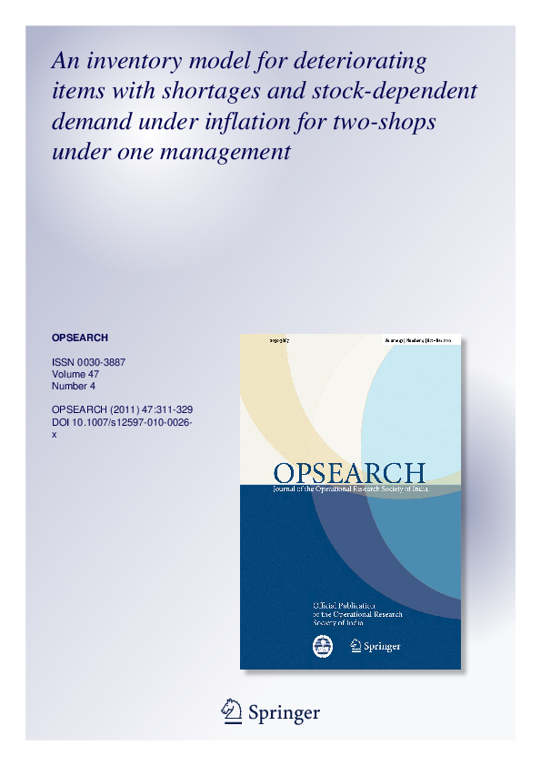 (PDF) An inventory model for deteriorating items with shortages and ...