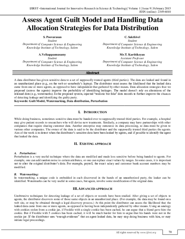 (PDF) Assess Agent Guilt Model and Handling Data Allocation Strategies ...