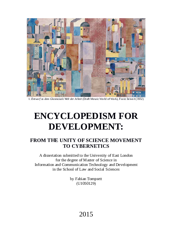 ENCYCLOPEDISM FOR DEVELOPMENT: FROM THE UNITY OF SCIENCE MOVEMENT TO ...
