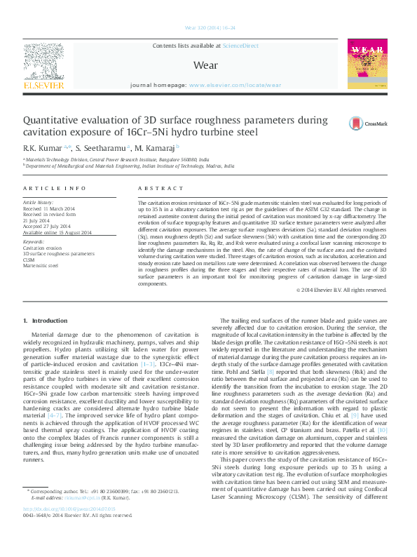 (PDF) Quantitative evaluation of 3D surface roughness parameters during ...