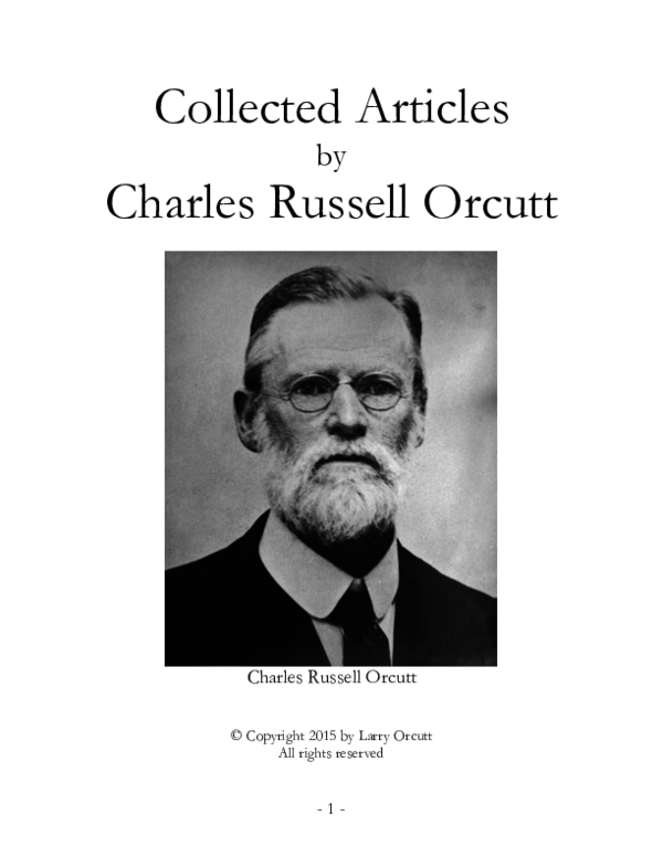 (PDF) Collected Articles by Charles Russell Orcutt Larry Orcutt