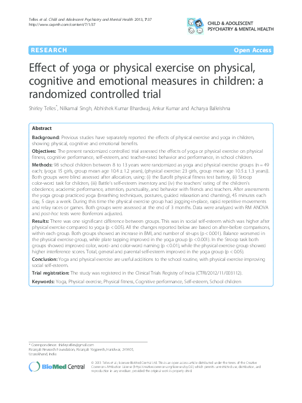 (PDF) Effect of Yoga & Martial Arts in Physical Health
