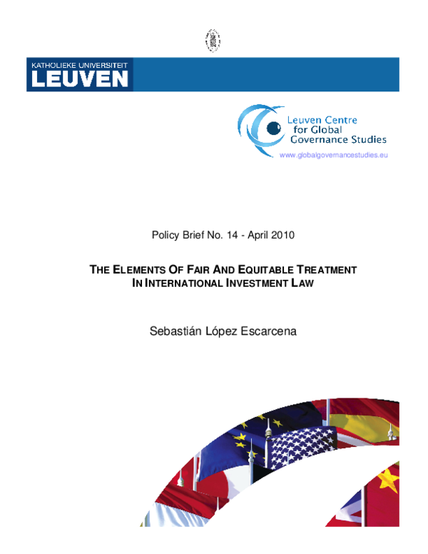 (PDF) The Elements of Fair and Equitable Treatment in International