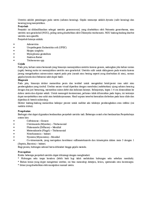 uretritis no spesifik