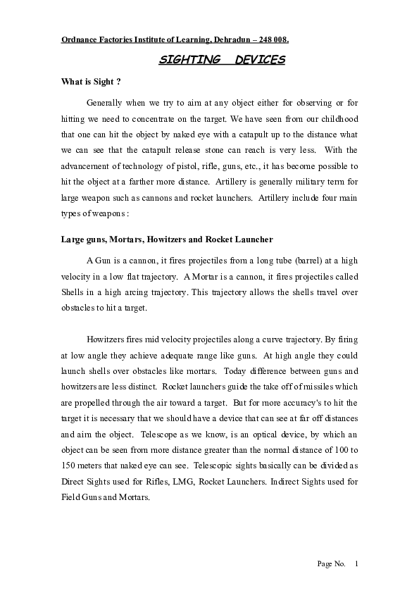 (DOC) SIGHTING DEVICES
