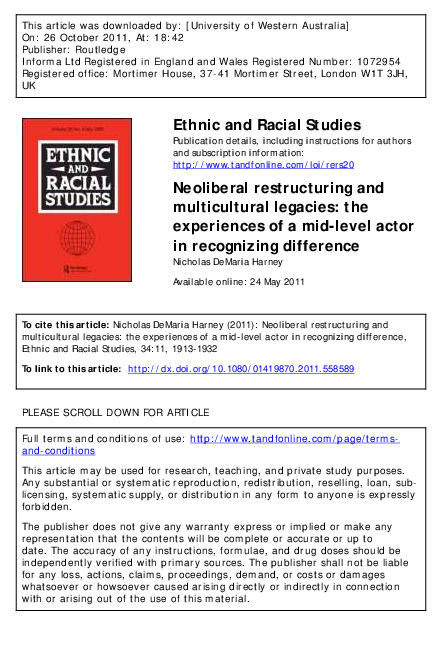 (PDF) Neoliberal restructuring and multicultural legacies: the ...