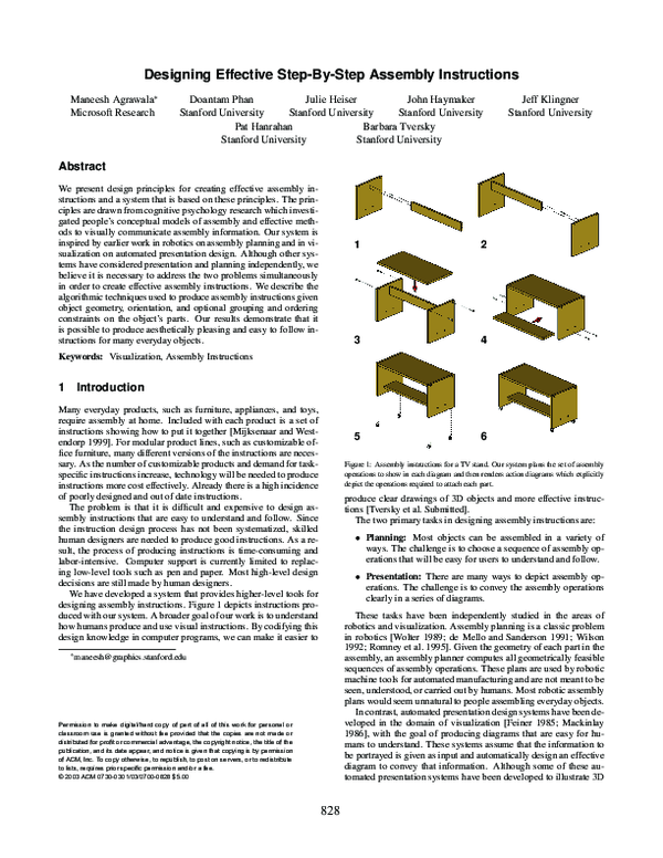 (PDF) Designing effective step-by-step assembly instructions