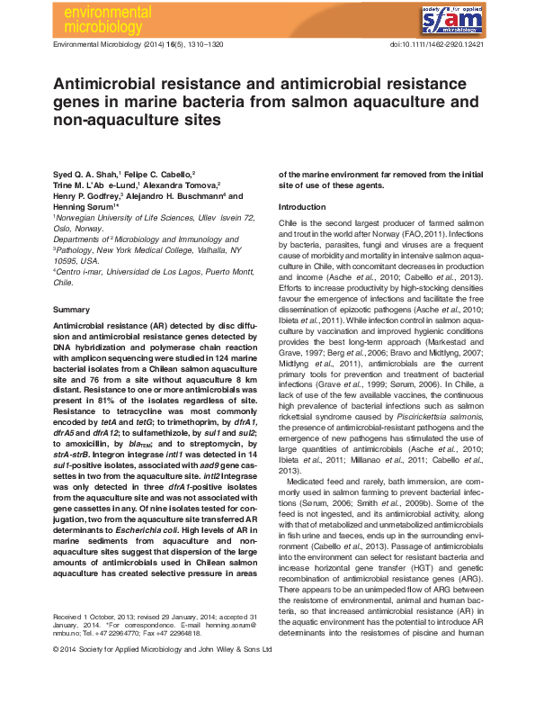 (PDF) Antimicrobial resistance and antimicrobial resistance genes in ...