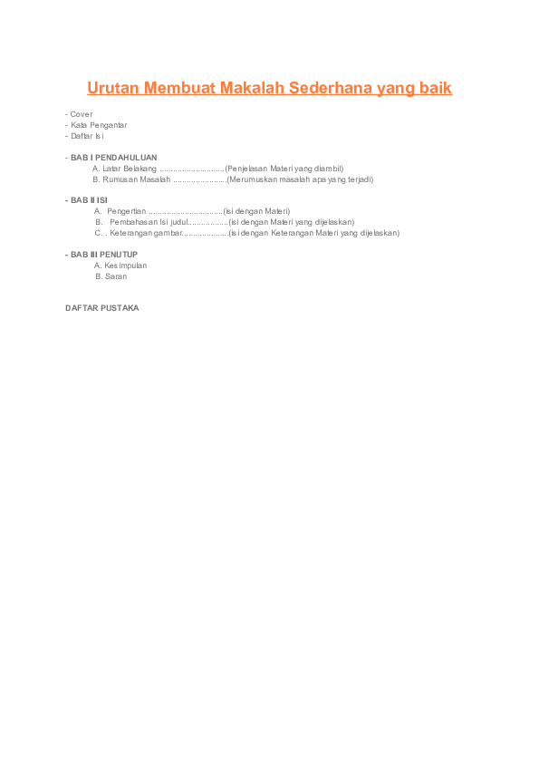 Doc Urutan Membuat Makalah Sederhana Yang Baik Wahyu Kurniati Academia Edu