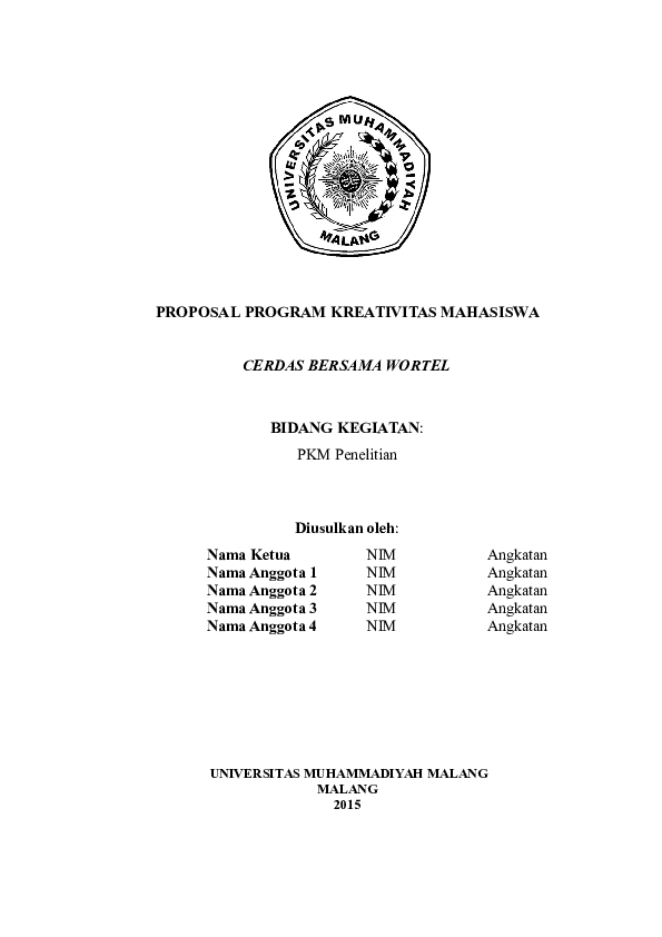 Doc 01 Template Pkm P Umm Nur Fatihatul Faedah Academia Edu