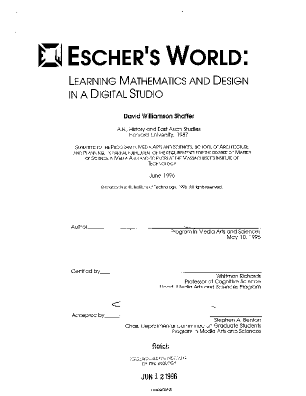 (PDF) Escher’s World: Learning mathematics through design in a digital ...