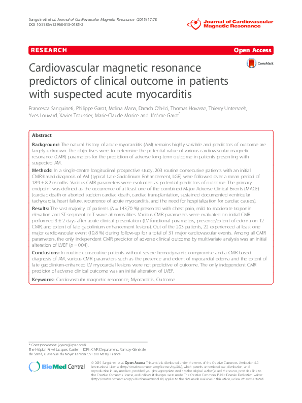 (PDF) Cardiovascular magnetic resonance predictors of clinical outcome ...
