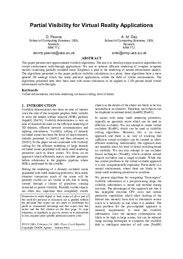 (PDF) Partial Visibility for Virtual Reality Applications Daniel