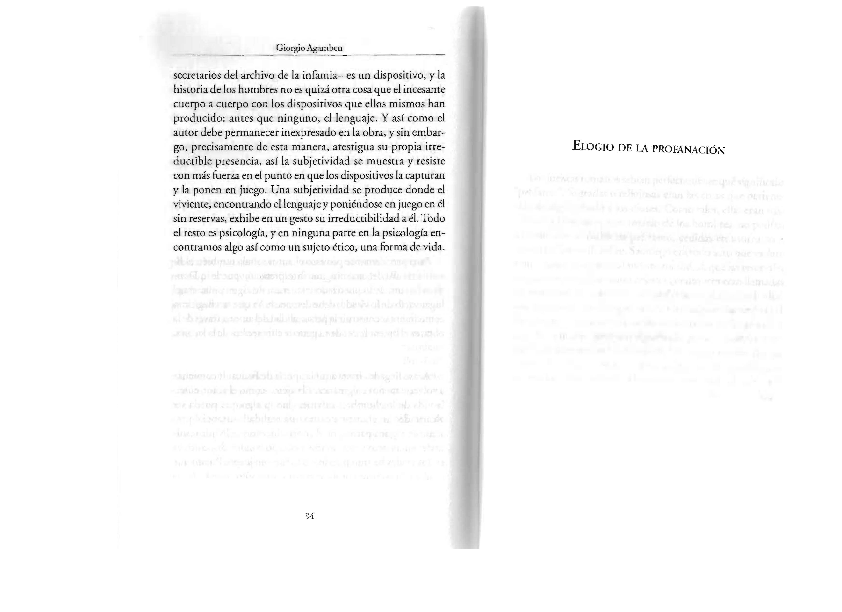  PDF Giorgio Agamben Profanaciones Cap tulo X Elogio De La 