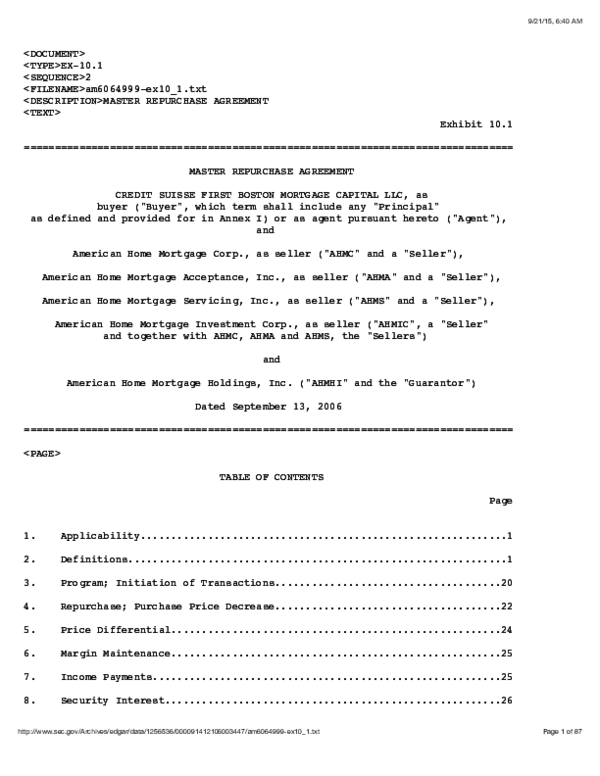 (PDF) MASTER REPURCHASE AGREEMENT Nye Lavalle Academia.edu