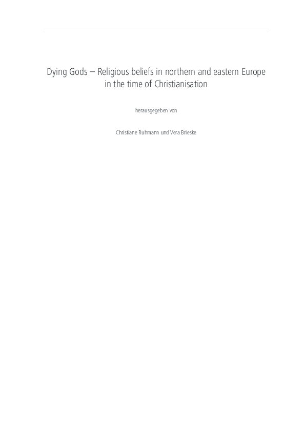 "The Early Medieval Church in Ireland and its Impact on Transformations in the Irish Economy" in C. Ruhmann & V. Brieske Dying Gods - Religious beliefs in northern and eastern Europe in the time of Christianisation. Neue Studien zur Sachsenforschung (Band 5) Hannover.