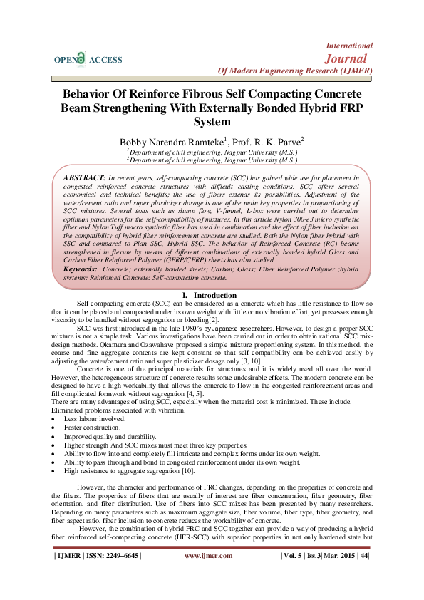 (PDF) Behavior Of Reinforce Fibrous Self Compacting Concrete Beam ...