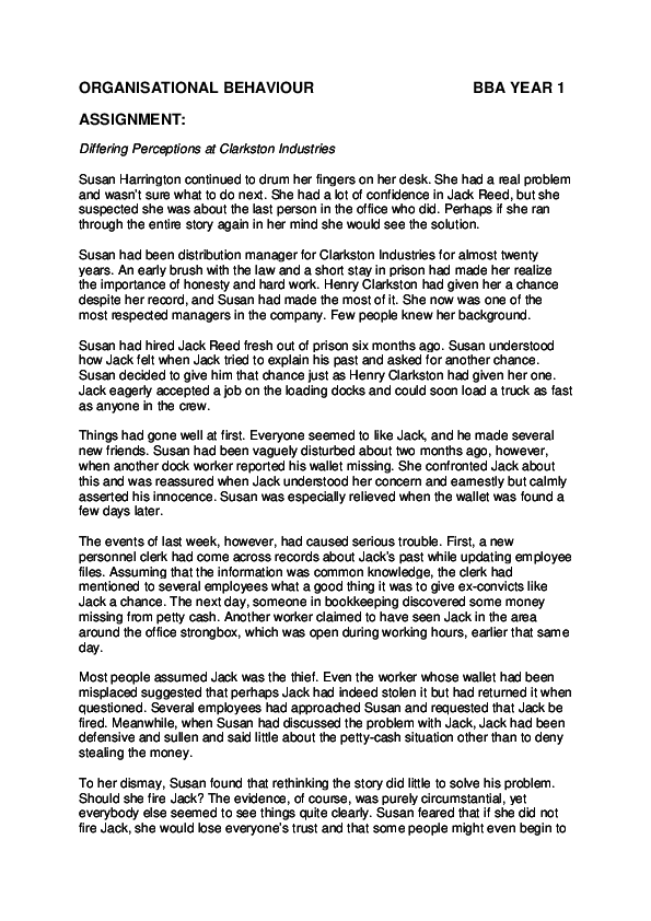 Organizational behaviour assignment answers picture