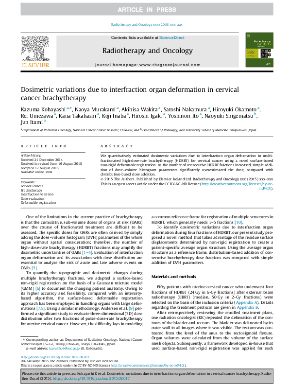(PDF) Dosimetric variations due to interfraction organ deformation in ...