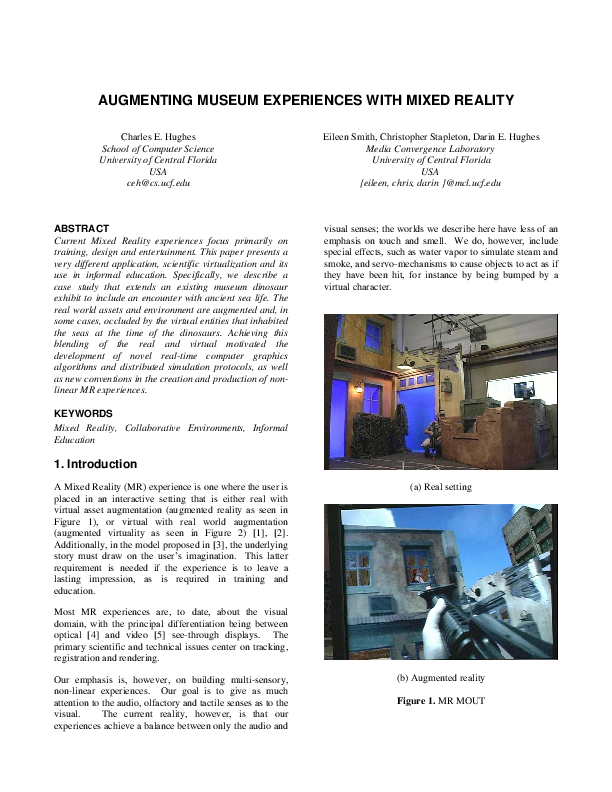 (PDF) AUGMENTING MUSEUM EXPERIENCES WITH MIXED REALITY