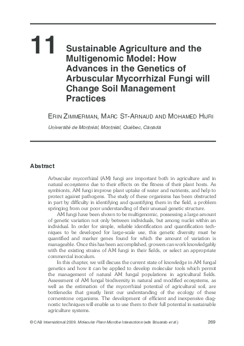 (PDF) Sustainable agriculture and the multigenomic model: how advances ...
