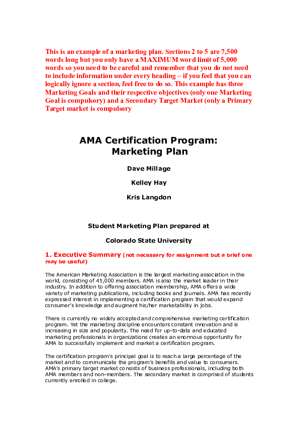 (DOC) AMA Certification Program: Marketing Plan 晓晓 黄 Academia edu (DOC) AMA Certification Program: Marketing Plan 晓晓 黄 Academia edu