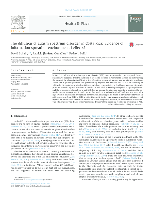 (PDF) The diffusion of autism spectrum disorder in Costa Rica: Evidence ...