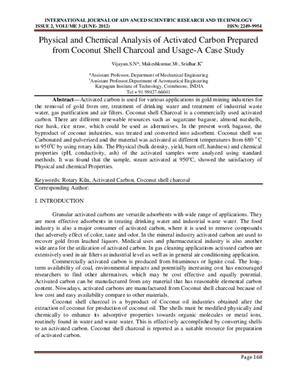 (PDF) physical and chemical analysis of activated carbon prepared from ...