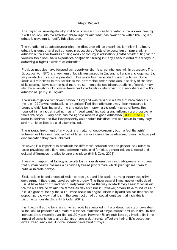 (DOC) An Investigation into the Effects of Expectation on Achievement ...