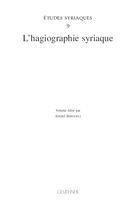 (PDF) Figures de l'hagiographie syriaque dans la tradition arménienne
