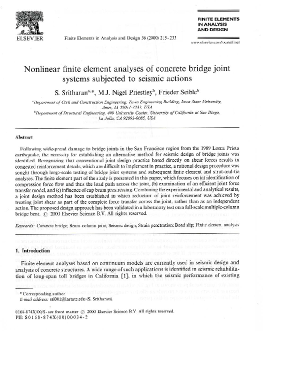 (PDF) Finite Element Modeling of Reinforced Concrete Beam-Column ...