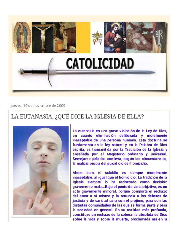 (PDF) LA EUTANASIA, ¿QUÉ DICE LA IGLESIA DE ELLA