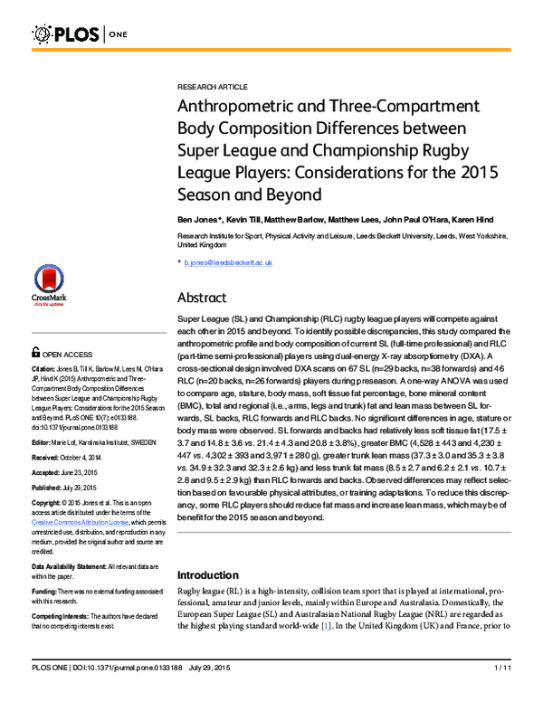 (PDF) Anthropometric and Three-Compartment Body Composition Differences ...