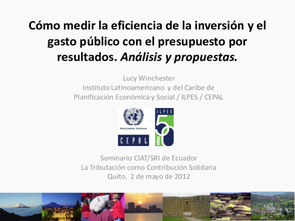 (PDF) Cómo medir la eficiencia de la inversión y el gasto público con ...