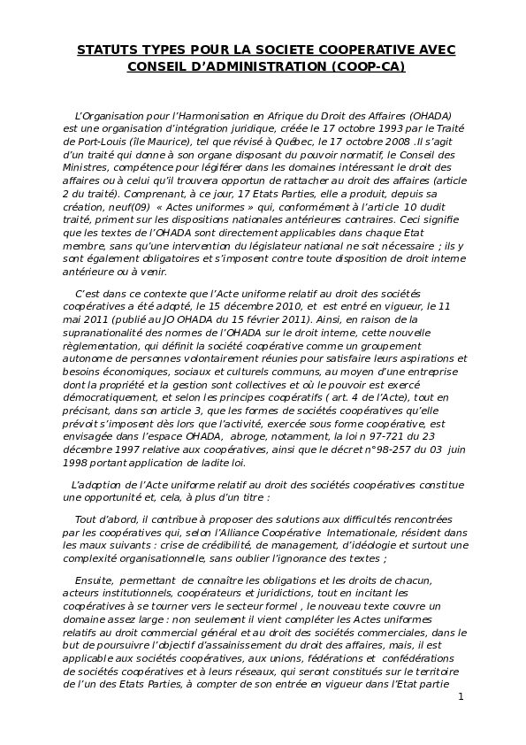 STATUTS SOCIETE EN PARTICIPATION