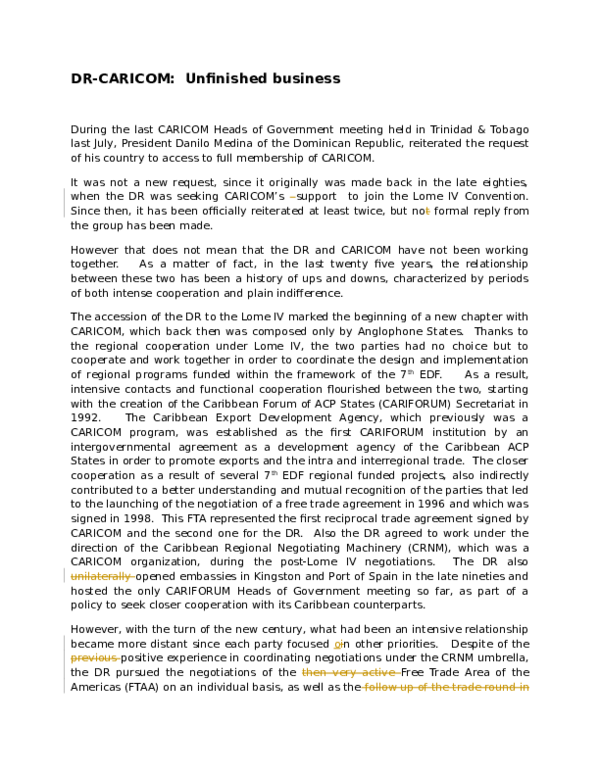 Caricom essay picture