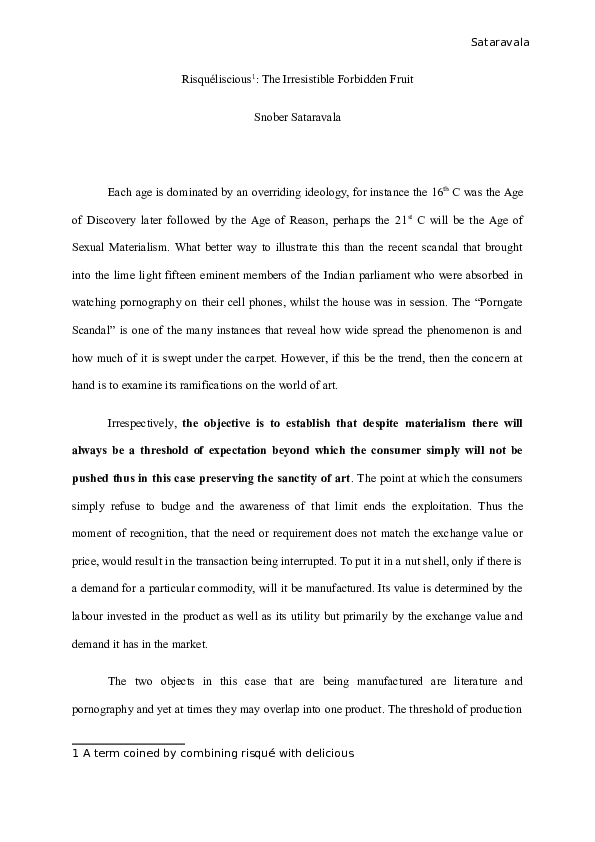 Risquéliscious: The Irresistable Forbidden Fruit