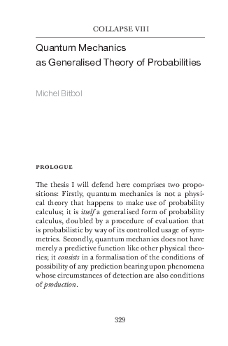 (PDF) QUANTUM MECHANICS AS GENERALIZED THEORY OF PROBABILITIES