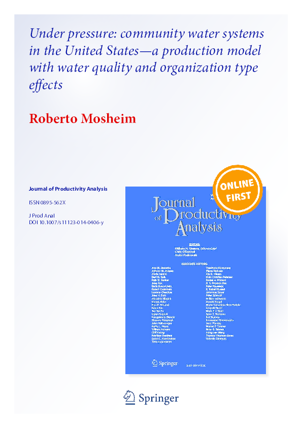 (PDF) Under pressure community water systems in the United States—a