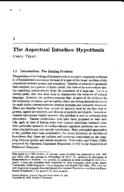 (PDF) The aspectual interface hypothesis