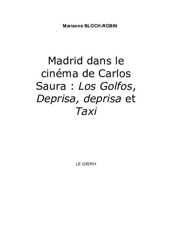 Carlos saura robin bean essay 05 image