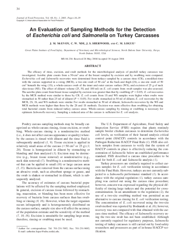 (PDF) An evaluation of sampling methods for the detection of ...