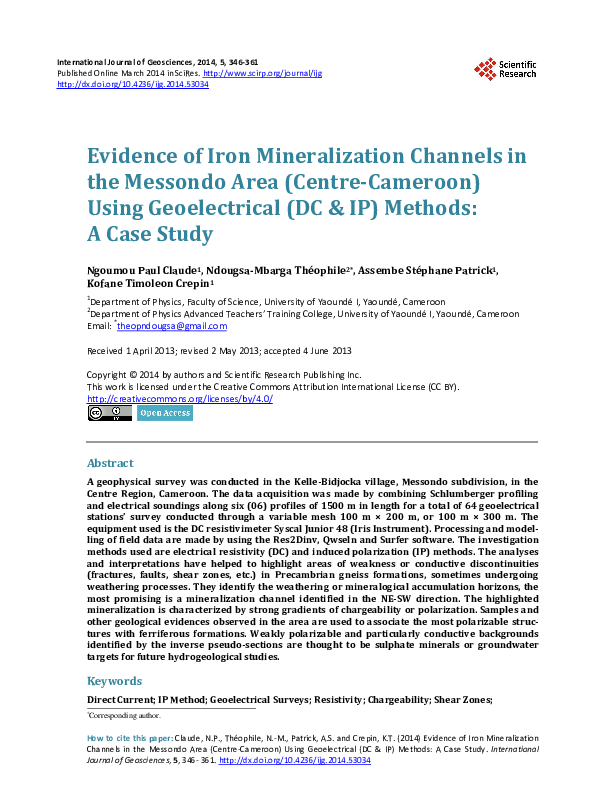  pdf evidence of iron mineralization channels in the messondo area