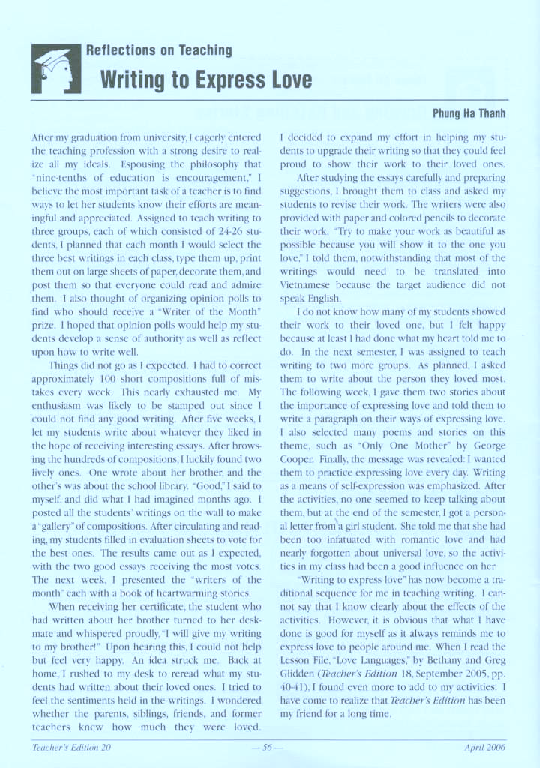 (PDF) Writing to Express Love