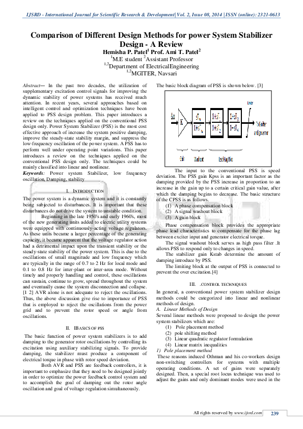 (PDF) Comparison of Different Design Methods for Power System ...